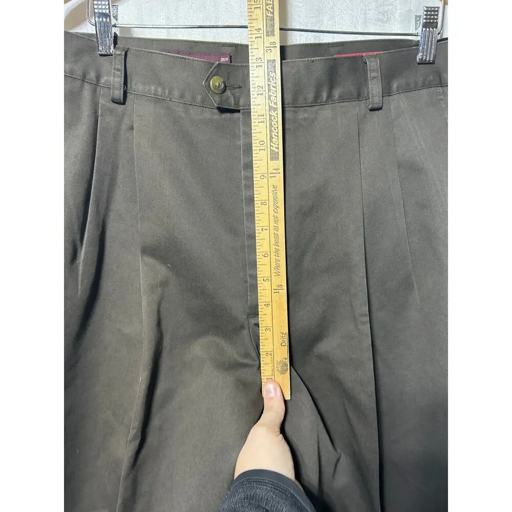 Nordstrom Pants 36x33 Brown Pleated Smartcare Cotton Actual 36x30